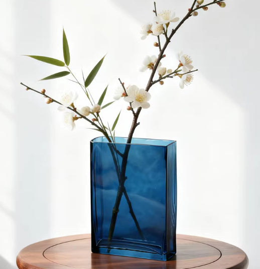 Rectangular Glass Vase For Books Tulips And Hydroponic Arrangementsdecorative Centerpiece Vantier & Co Atelier