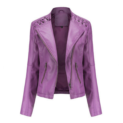 Women's Leather Jackets Women's Short Jackets Slim Thin Leather Jackets Ladies Motorcycle Suits Strattosolve Incorprate