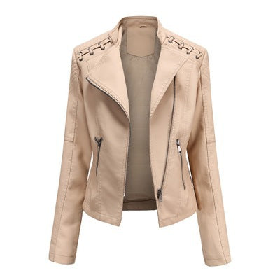 Women's Leather Jackets Women's Short Jackets Slim Thin Leather Jackets Ladies Motorcycle Suits Strattosolve Incorprate