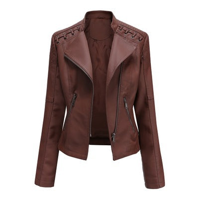 Women's Leather Jackets Women's Short Jackets Slim Thin Leather Jackets Ladies Motorcycle Suits Strattosolve Incorprate