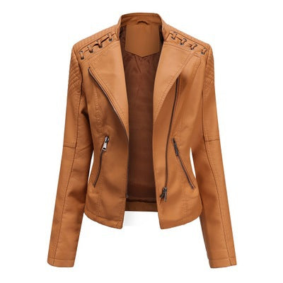 Women's Leather Jackets Women's Short Jackets Slim Thin Leather Jackets Ladies Motorcycle Suits Strattosolve Incorprate