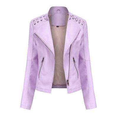 Women's Leather Jackets Women's Short Jackets Slim Thin Leather Jackets Ladies Motorcycle Suits Strattosolve Incorprate