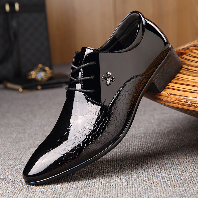 Shiny Lace-Up Single Shoes Fashion Dress Shoes Vantier & Co Atelier