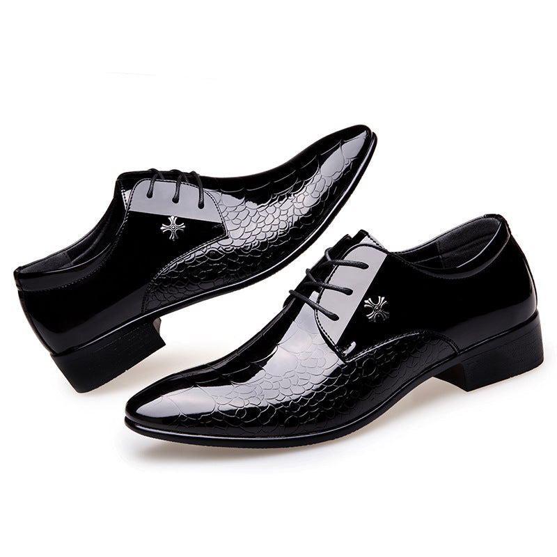 Shiny Lace-Up Single Shoes Fashion Dress Shoes Vantier & Co Atelier