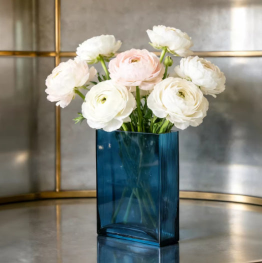 Rectangular Glass Vase For Books Tulips And Hydroponic Arrangementsdecorative Centerpiece Vantier & Co Atelier