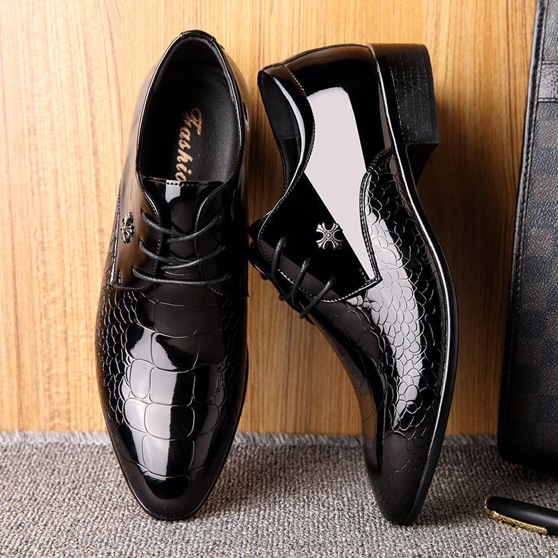 Shiny Lace-Up Single Shoes Fashion Dress Shoes Vantier & Co Atelier