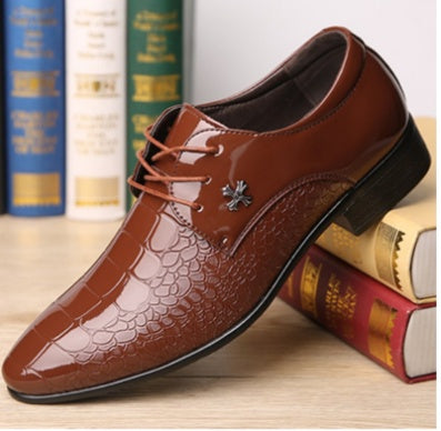 Shiny Lace-Up Single Shoes Fashion Dress Shoes Vantier & Co Atelier