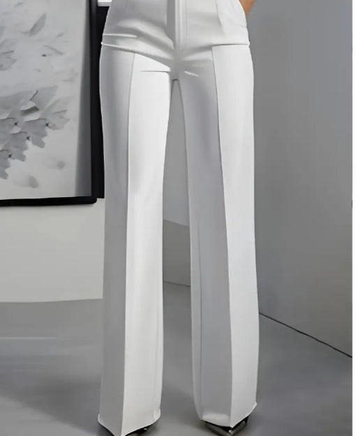 Women's White Minimalist Pants Made Of Polyester Strattosolve Incorprate