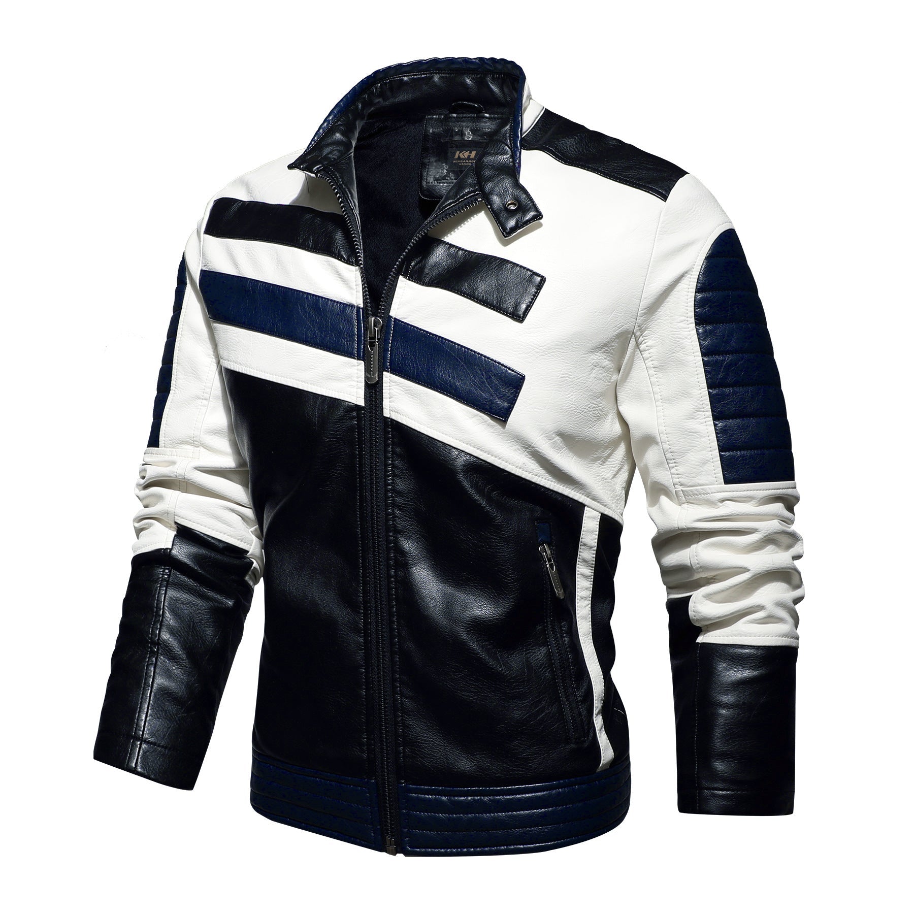 Mens Leather Jackets Motorcycle Stand Collar Strattosolve Incorprate