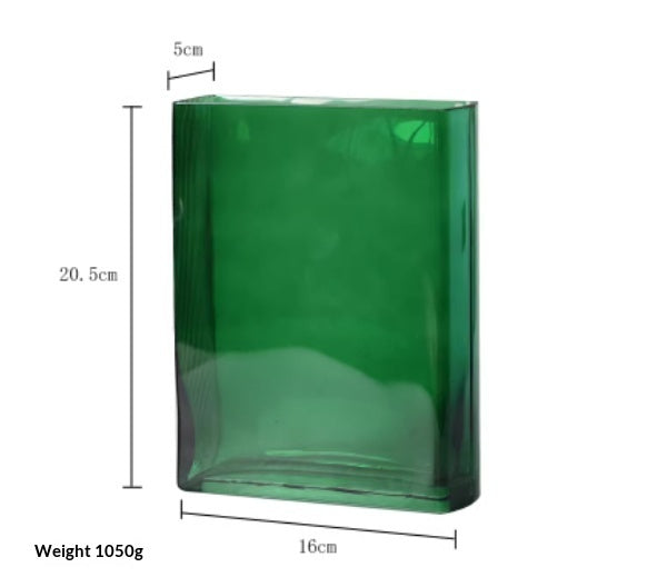 Rectangular Glass Vase For Books Tulips And Hydroponic Arrangementsdecorative Centerpiece Vantier & Co Atelier