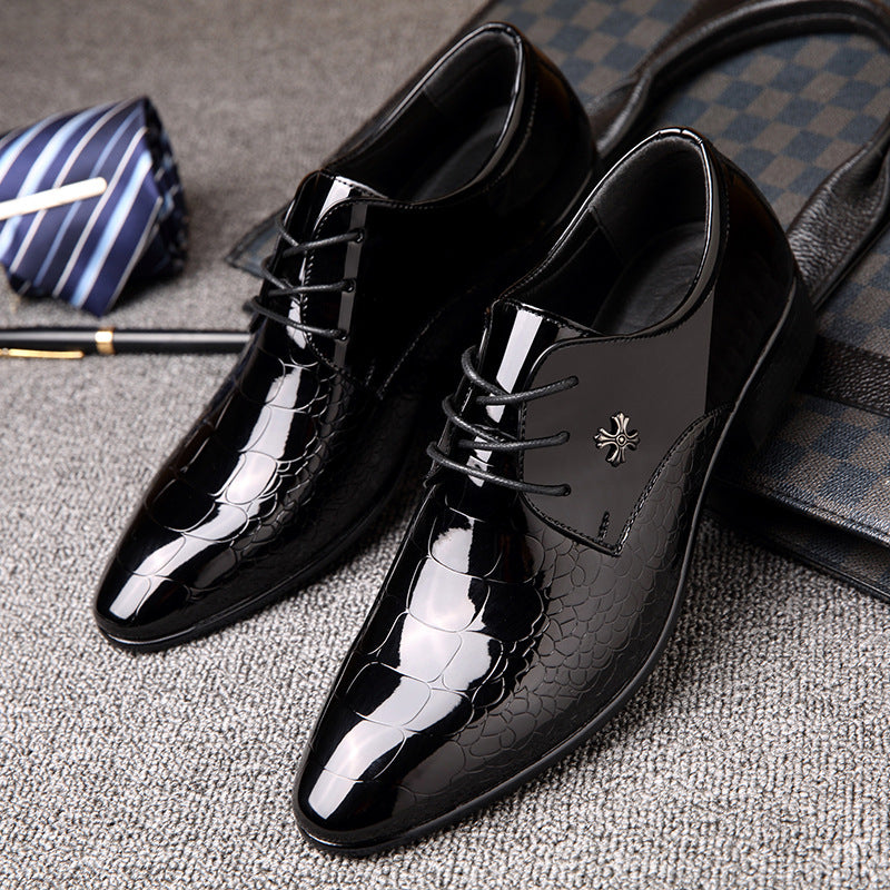 Shiny Lace-Up Single Shoes Fashion Dress Shoes Vantier & Co Atelier