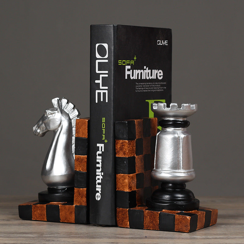 European-style Resin Crafts Books Rely On Chess Bookends Bookends Vantier & Co Atelier