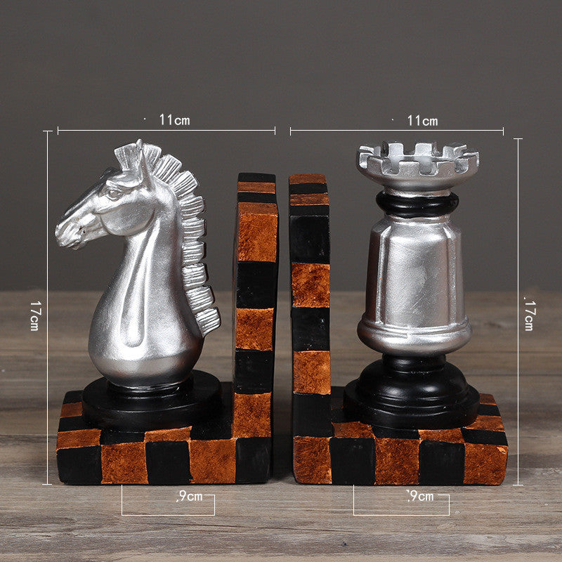 European-style Resin Crafts Books Rely On Chess Bookends Bookends Vantier & Co Atelier