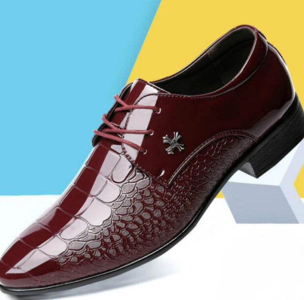 Shiny Lace-Up Single Shoes Fashion Dress Shoes Vantier & Co Atelier