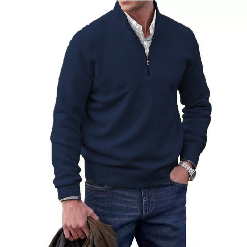 Men's Pullover Sweater Fashion Zipper Stand Collar
