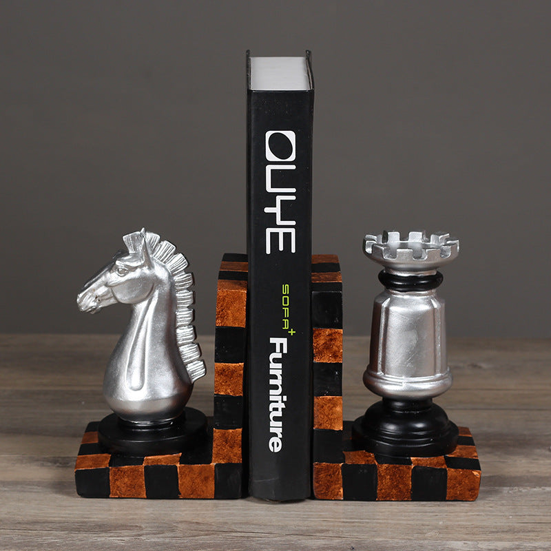 European-style Resin Crafts Books Rely On Chess Bookends Bookends Vantier & Co Atelier