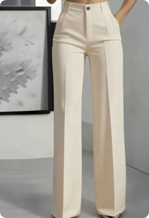 Women's White Minimalist Pants Made Of Polyester Strattosolve Incorprate