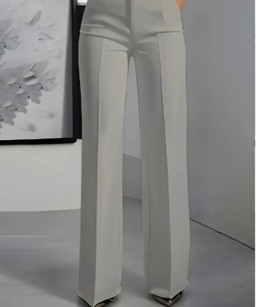 Women's White Minimalist Pants Made Of Polyester Strattosolve Incorprate