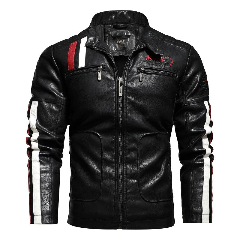 Mens Leather Jackets Motorcycle Stand Collar Strattosolve Incorprate