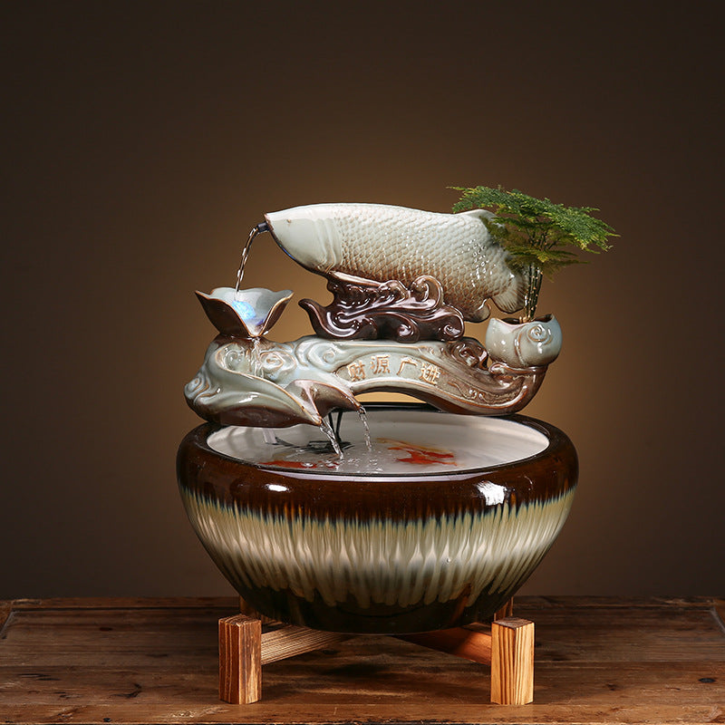 Ceramic Fountains Attract Wealth Decoration Household Humidifier Vantier & Co Atelier